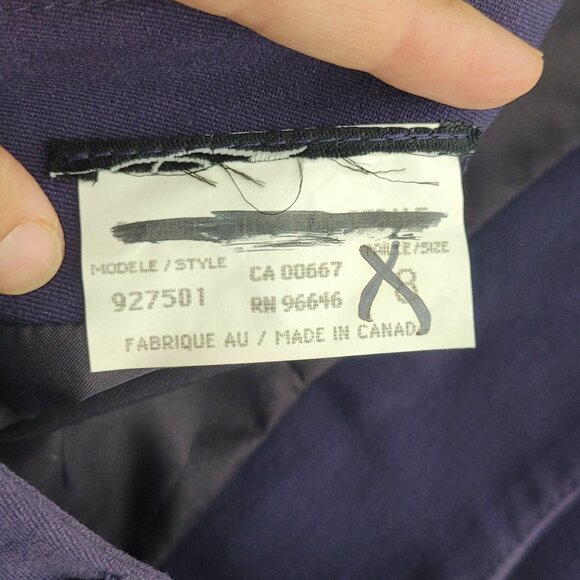 Vintage Women's Purple Back Zipper Front Slit Casual A-Line Business Skirt 8 - Picture 7 of 11